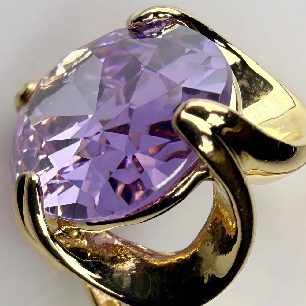 Gold Tone Kunzite Ring - Picture 5 of 14